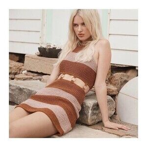 Alice McCall Stone Roses Mini Dress Size 4 US (fits small) Crochet Dress NWT